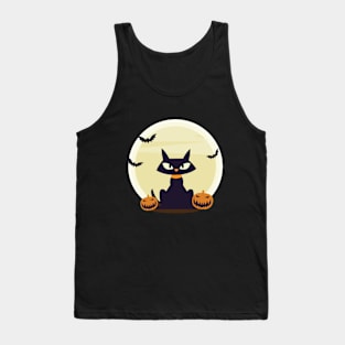 Black Cat Halloween Tank Top